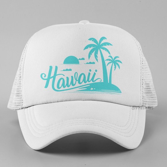 Accessories - 🆕Hawaii White Foam Trucker Hat Mesh Snapback Cap